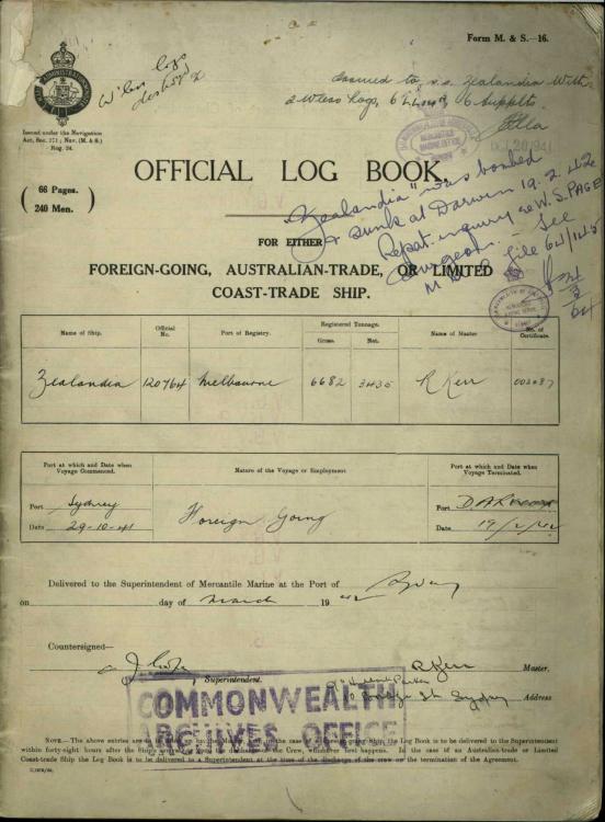 Zealandia official log book - front page.jpg