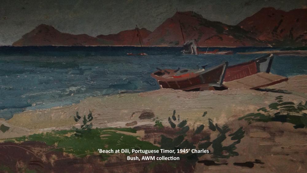 Beach at Dili, PT, 1945 - Charles Bush.jpg