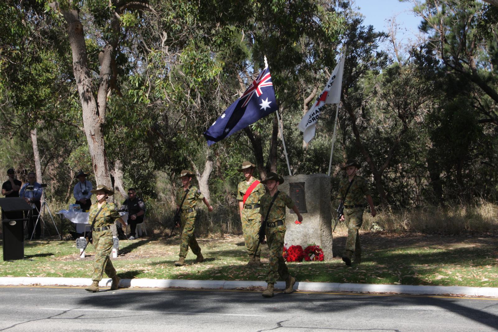 Catafalque party, comprising cadets of 53 Army Cadet Unit, Wanneroo