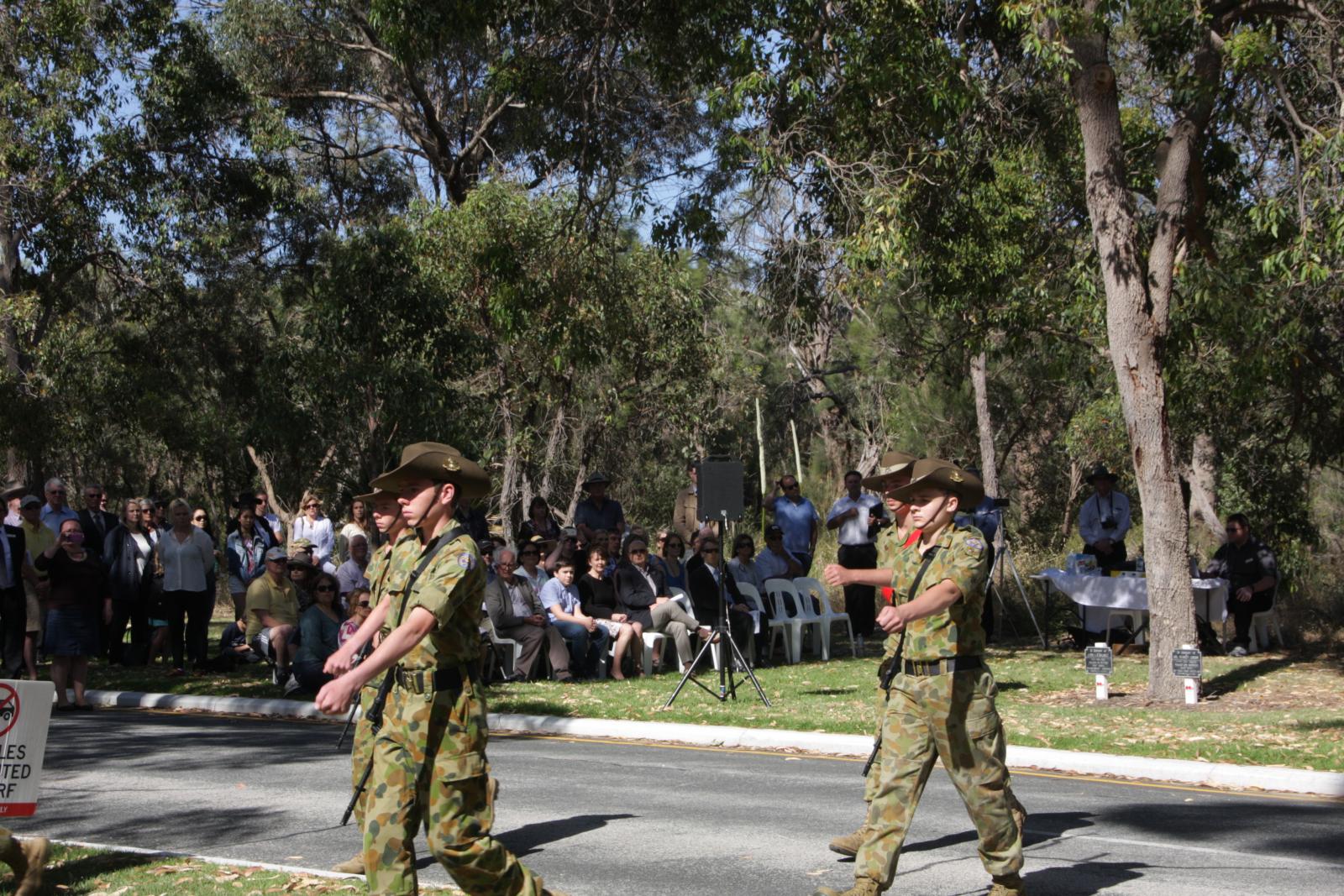 Catafalque party, comprising cadets of 53 Army Cadet Unit, Wanneroo