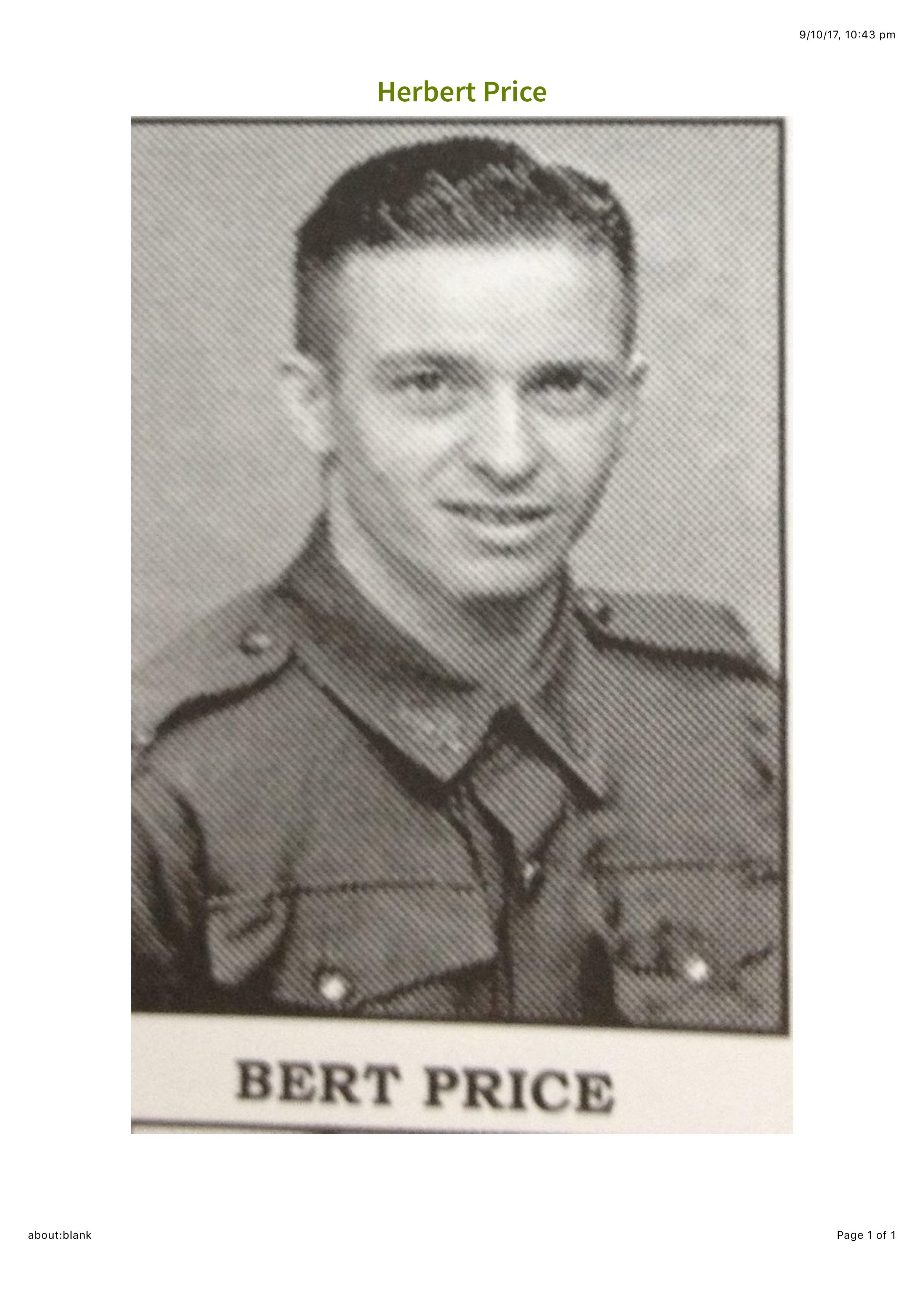 More information about "Herbert William PRICE"