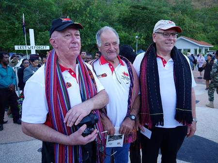 Ed Willis, Paul Harrington (son of Reginald Douglas Harrington WX13252) and John Denman